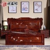红木床1.8米双人床雕花中式仿古典老挝红酸枝卧室组合全实木家具